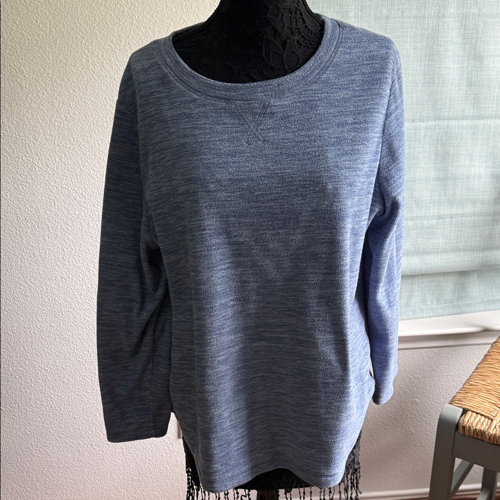 Karen Scott Heathered Blue Pullover